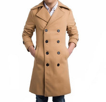 Load image into Gallery viewer, Hot Selling Mid-length Double-breasted Men's Woolen Coat Fashion Casual Slim Fit Men's Duffle Coat Direct Supply