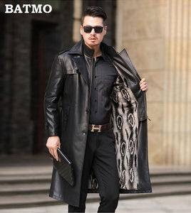 BATMO 2019 new arrival winter high quality Faux Fur thicked long trench coat men,men's parkas,winter jackets men,plus-size 6868