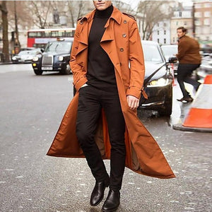 New Long Coat Men Spring Autumn Men's Trench Casual Trench Coat Men Loose British Style Men's Trench Overcoat Streetwear Coat