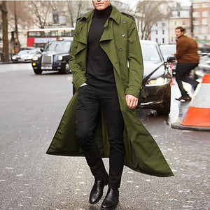 New Long Coat Men Spring Autumn Men's Trench Casual Trench Coat Men Loose British Style Men's Trench Overcoat Streetwear Coat