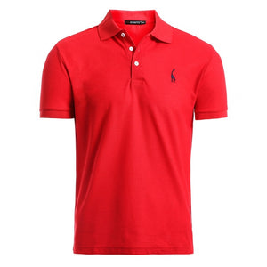 Nuevo Polo de hombre NEGIZBER, Polo informal de algodón con bordado de ciervo para hombres, polo de manga corta de gran cantidad para hombres