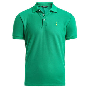 Nuevo Polo de hombre NEGIZBER, Polo informal de algodón con bordado de ciervo para hombres, polo de manga corta de gran cantidad para hombres