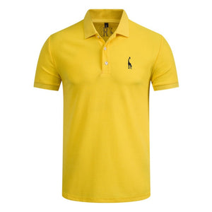 Nuevo Polo de hombre NEGIZBER, Polo informal de algodón con bordado de ciervo para hombres, polo de manga corta de gran cantidad para hombres