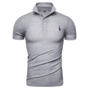 Nuevo Polo de hombre NEGIZBER, Polo informal de algodón con bordado de ciervo para hombres, polo de manga corta de gran cantidad para hombres